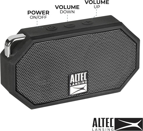 Altec Lansing Mini H2O - Waterproof Bluetooth Speaker, IP67 Certified & Floats in Water, Compact & Portable Speaker for Hiking, Camping, Pool, and...