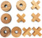 BSIRI Tic Tac Toe Wooden Board Games (Only X-O Pieces)- Unique Gifts, Fun Gifts for Kids and Adults and Use as Living Room Rustic Table Decor Idea...