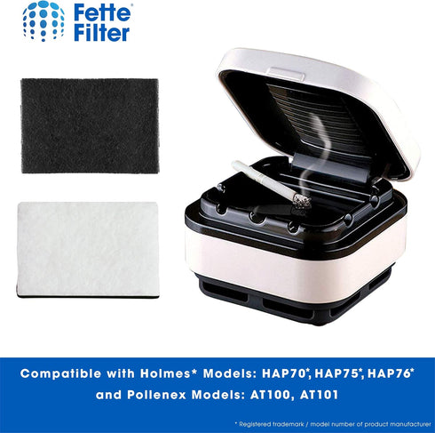 Fette Filter - Replacement Filter Compatible with Holmes HAPF7-U8 Smoke Grabber Ashtray. Fits Holmes Models: HAP70, HAP75, HAP76. Fits Pollenex Mo...