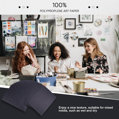 Crtiin 100 Sheets Black Sketch Drawing Paper Heavyweight Paper 150 GSM /100 Lbs Artist Drawing Paper Sketchbook for Colored Pencil, Oil Pastel, Ch...