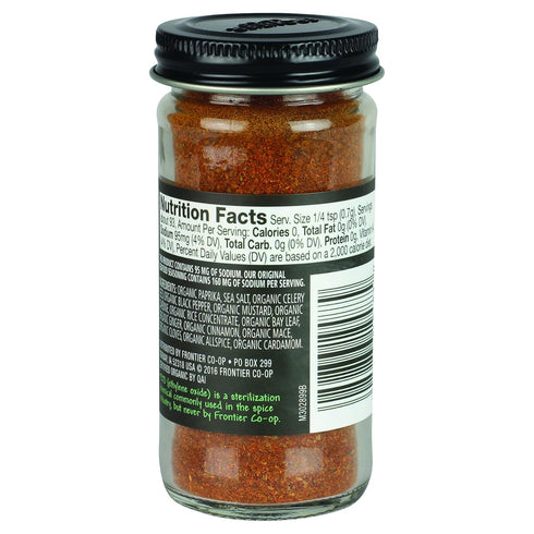 Frontier Co-op Organic Blackened Seafood Seasoning, 2.8 Ounce Bottle, Savory Blend for Fish, Seafood, Sauces, Chowders...