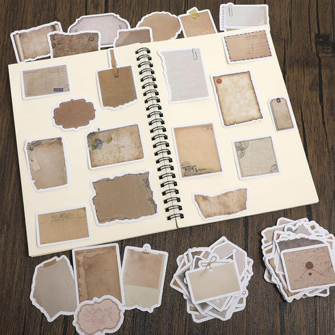 Vintage Scrapbook Paper Stickers, 80 Pcs Scrapbooking Sticker Book Aesthetic Junk Journal Supplies DIY Decoupage Paper Accessories Stickers Craft ...