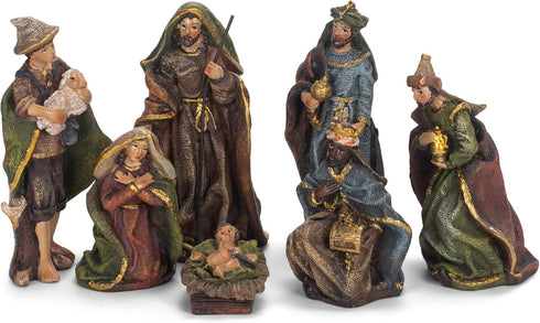 Kurt S. Adler Kurt Adler 3.5-Inch Resin, 7-Piece Nativity Set, Multi for Christmas...