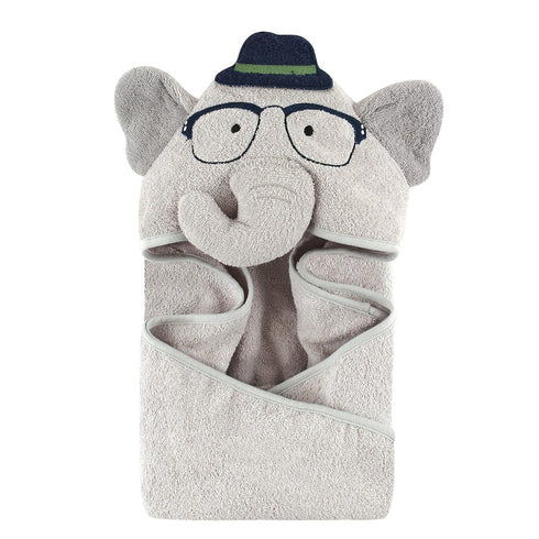 Hudson Baby Unisex Baby Cotton Animal Face Hooded Towel, Smart Elephant, One Size...