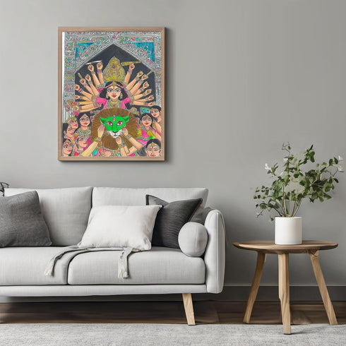 Posterizer 1 pcs-intricate colorful art-Goddess Durga-Hindu mythology 4-Religious Posters Gift For Buddhism Meditation philosophy Fans- unframed w...