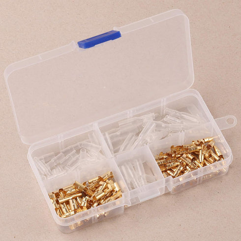 Kinstecks 120PCS 3.9mm Bullet Connectors Kit Brass Bullet Male & Female Wire Terminals Connector with Insulation Cover for Motorcycle Motorbike Ca...