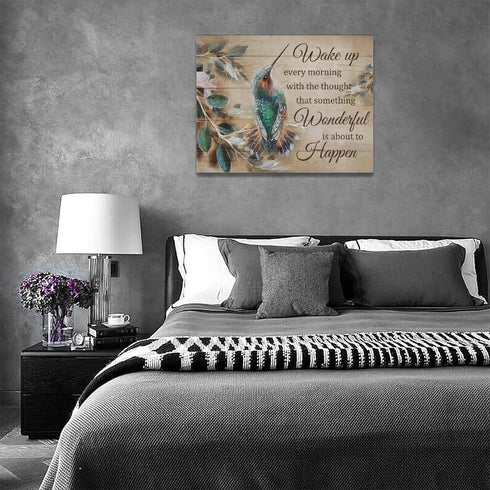 Hummingbird Wall Art Rustic Hummingbird Pictures Wall Decor Canvas Prints Farmhouse Country Bird Painting Framed Modern Artwork for Bedroom Living...