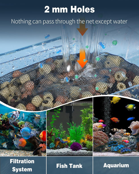 Pawfly 8 Pack Aquarium Filter Media Bags, Fish Tank Fine Mesh Bag with Plastic Zipper Aquarium Mesh Bag for Activated Carbon, Bio Filter Balls, Fi...