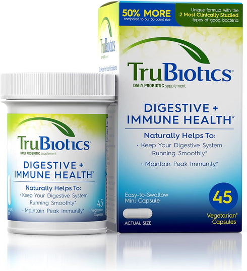 TruBiotics Probiotics for Digestive & Immune Health, Supports Regularity & Helps Relieve Abdominal Discomfort, Gas & Bloating, 2 Clinically Studie...