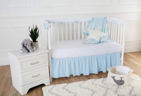 American Baby Company 100% Natural Cotton Fitted Crib Sheet 52" x 28" - Soft, Breathable, Hypoallergenic & Gentle Toddler Bed Sheet, Blue Stars an...