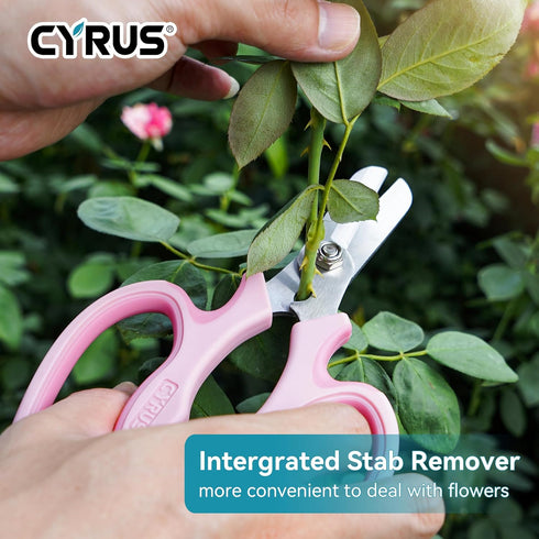 CYRUS Garden Shears Pruner Secateurs 7.5" Pruning Scissors with Integrated Stab Remover Flower Sharp Gardening hand tools Florist Bonsai Cutters R...