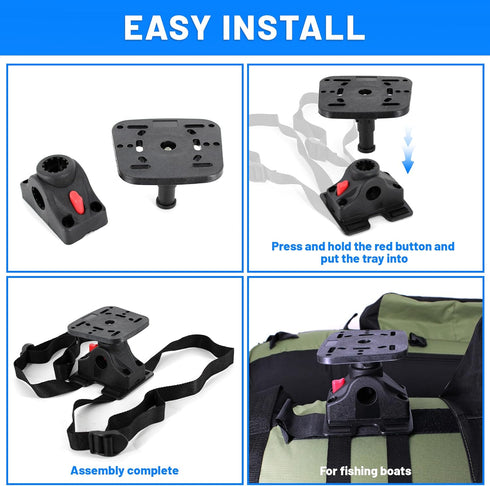 Fish Finder Mount Base with Mount Bracket, Removable Adjustable Boat Fish Finder Electronic Mount, Universal Marine Electronic Fish Finder Mount f...