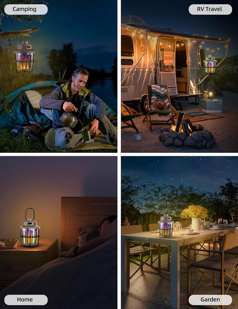 Bug Zapper Outdoor Camping Light Flashlight with Mosquito Zapper, Portable & Rechargeable Flying Insect Killer Lantern, IPX4 Waterproof Indoor and...