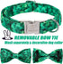 St.Patrick's Day Clover Dog Collars with Bow Tie,Green Abstract Clover Soft Cotton with Safety Metal Buckle Adjustable Puppy Collars for Small Boy...