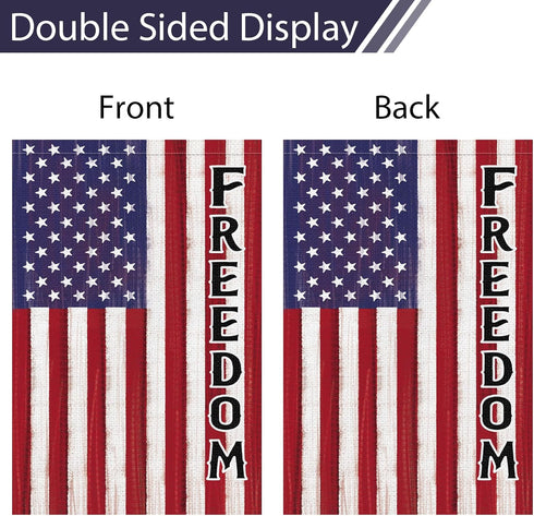 American Freedom Flag USA Garden Flag 12x18 Inch Double Sided, Patriotic 4th of July Yard Flag for Independence Day Outdoor House Decorations (ONL...