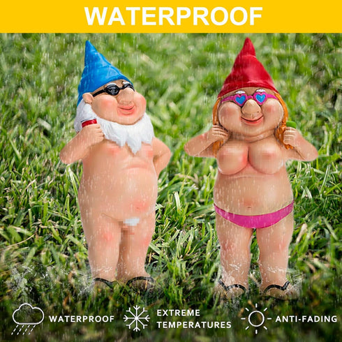 Garden Gnomes Gag Gifts Funny Gifts for Men Women Garden Gnomes Outdoor Yard Decorations Outdoor (Couple Gnomes)...
