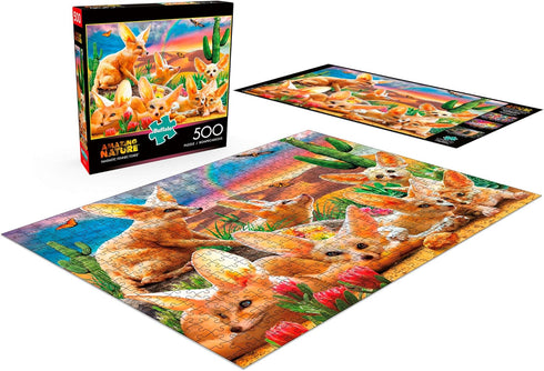 Buffalo Games - Adrian Chesterman - Fantastic Fennec Foxes - 500 Piece Jigsaw Puzzle for Adults Challenging Puzzle Perfect for Game Nights - Finis...