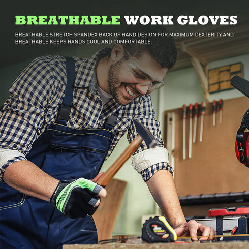 Framer Work Gloves,Fingerless Framing Gloves, Open-Finger Carpenters Gloves, High Dexterity, Performance Fit, Durable...
