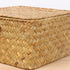 Wicker Shelf Baskets with Lid, Handwoven Seagrass Storage Basket Bins Square Gift Boxes for Shelves Home Decor Organizer (Natural, Small)...