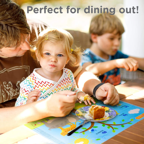 Neat Solutions Table Topper Disposable Stick-on Placemats in Reusable Package, Gender Neutral, 12" x 18", 60 Count (Pack of 1) (Styles May Vary)...