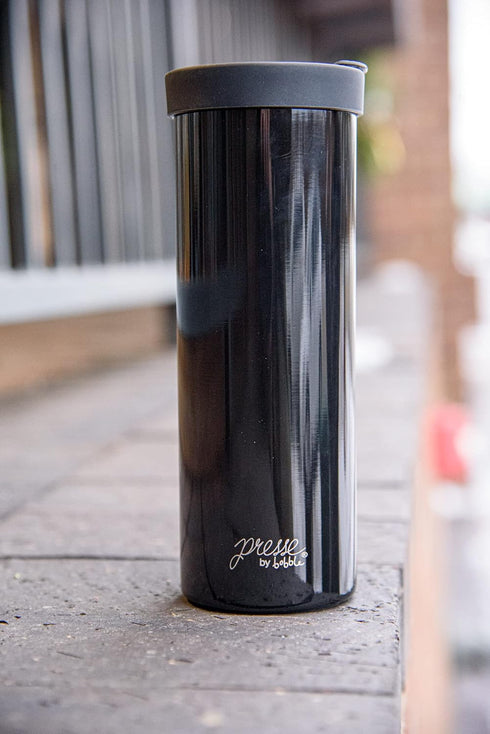 bobble French Coffee Presse, On-The-Go use, Quick Brew, Slim Design, Triple Wall Insulation, 14 oz (Stainless Steel)...