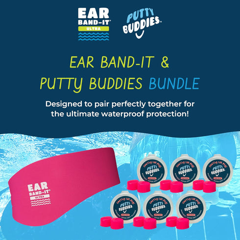 Earvolution Ear Band-It Ultra Premium Swimming Headband and Swimmers Ear Plugs Bundle - Invented by Ear, Nose, and Throat Physician - Made in USA ...