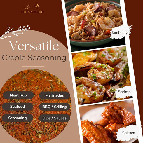 Spice Hut - Creole Seasoning Organic, Salt-Free, Louisiana Dry Rub Spice Mix for Cooking Flavorful Jambalaya, Gumbo, BBQ, Southern-Style Food / Al...