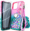 NGB Designed for iPhone 11 Pro-Max Case, Pink/Aqua | Glitter Liquid Sparkle Cute Cover for Women Girls Kids | with Tempered Glass Screen Protector...