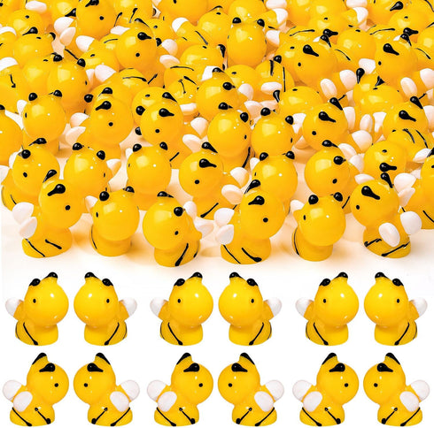 92PCS Mini Resin Bees Cute Bee Figurines for Cake Toppers, Tiny Bees Miniatures for Baby Shower Fairy Garden Miniature Moss Landscape Crafts DIY H...