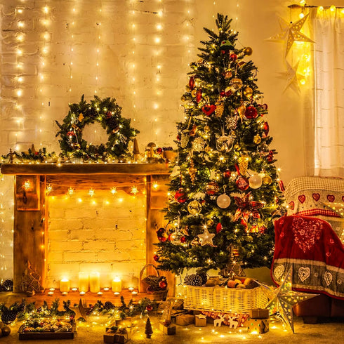 Areker Christmas Lights Outdoor Warm White,500LED 82FT, Christmas Tree Lights Indoor, IP65 Waterproof with 8 Modes, Xmas Rope Lights for Indoor Ho...