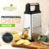 Spring Chef Professional Cheese Grater - Stainless Steel, XL Size, 4 Sides - Perfect Box Grater for Parmesan Cheese, Vegetables, Ginger - Dishwash...