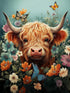 Meothan 5D Highland Cow Diamond Painting Kits for Adults Flower Cow Diamond Art Kits for Adults Beginners, DIY Round Full Drill Gem Art Crafts Kit...