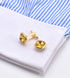 Yellow Zircon Gemstone Cufflinks for Men Lady In Gift Case Faceted Crystal Men's Cufflinks Jewelry Set for Wedding Anniversary Business Party Even...