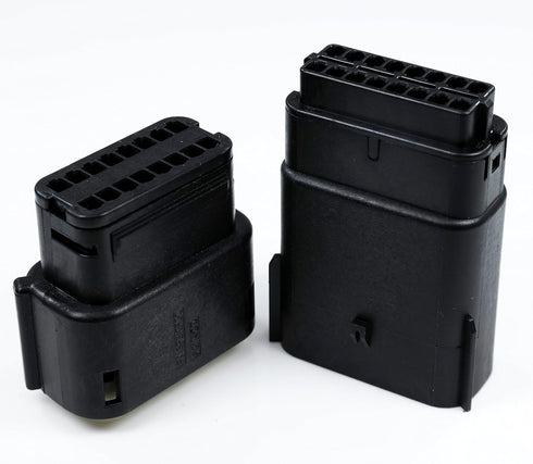 Molex 16 Pin Wire Connector, Harley BLACK Waterproof, Sealed Kit, MX150...