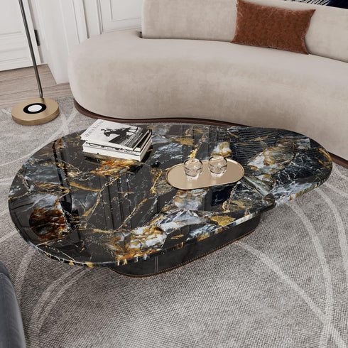 CRE8TIVE Glossy Slate Gold Marble Contact Paper Marble Wallpaper Peel and Stick Countertops for Kitchen Waterproof Self Adhesive Removable Marble ...