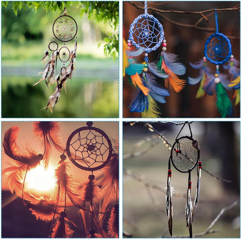 PATIKIL 1.4 Inch Dream Catcher Rings, 6 Pcs Metal Macrame Wreath Floral Round Ring Hoop for Christmas Decor Home Car DIY Craft Wedding Wall Hangin...