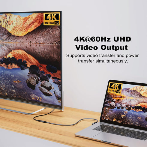 90 Degree USB C 3.2 Extension Cable, 2 x USB 3.2 Gen2 Type-C Male to Female Extender Cable Ultra 4K@60Hz 240W Charging 20Gbps Data Transfer with S...