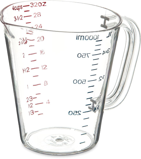 Carlisle FoodService Products 4314307 Commercial Plastic Measuring Cup, 1 Quart, Clear...