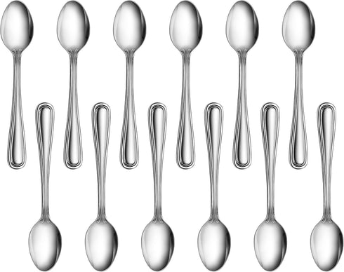 New Star Foodservice 1029871 Slimline Pattern, 18/0 Stainless Steel, Coffee Spoon, 4.75-Inch, Set of 12...