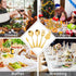 LIANYU 5-Piece Matte Gold Serving Utensils Set, Stainless Steel Serving Set Include Serving Spoon Fork, Flatware Serving Pieces for Buffet Caterin...
