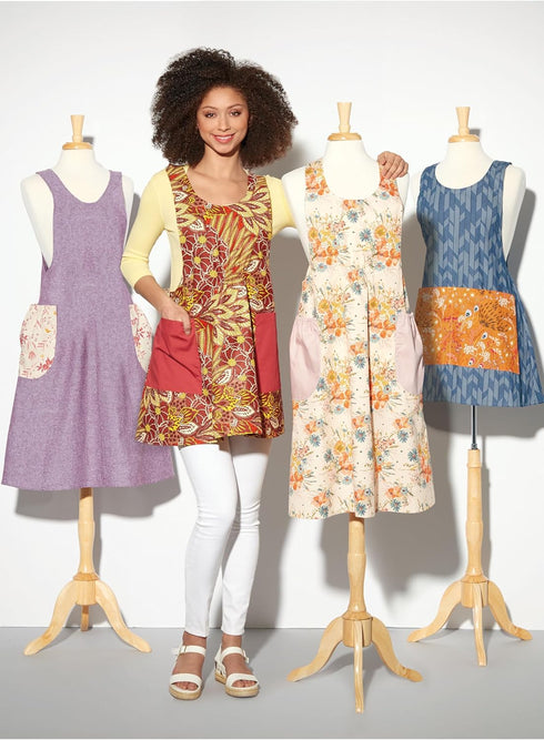 McCall's Misses' Aprons Sewing Pattern Kit, Design Code M8308, Sizes S-M-L-XL, Multicolor...