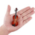 Dselvgvu Wooden Miniature Violin with StandBow and Case Mini Musical Instrument Miniature Dollhouse Model Ornament Home Decoration 393x156x062...