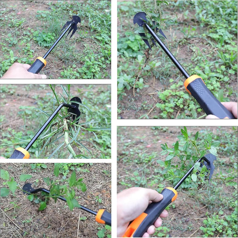 Garden Weeder Tool with Extra Long Handle, Portable Weed Puller for Vegetable Gardens and Backyards...
