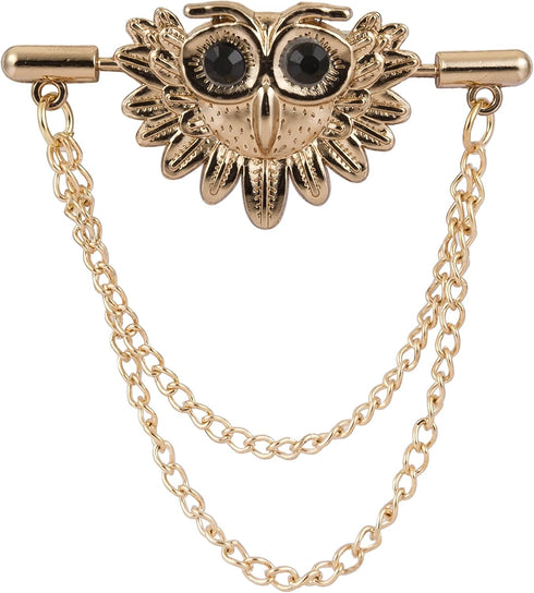 Knighthood Gold Lucky Owl Lapel Pin Badge Coat Suit Collar Accessories Brooch for Men...