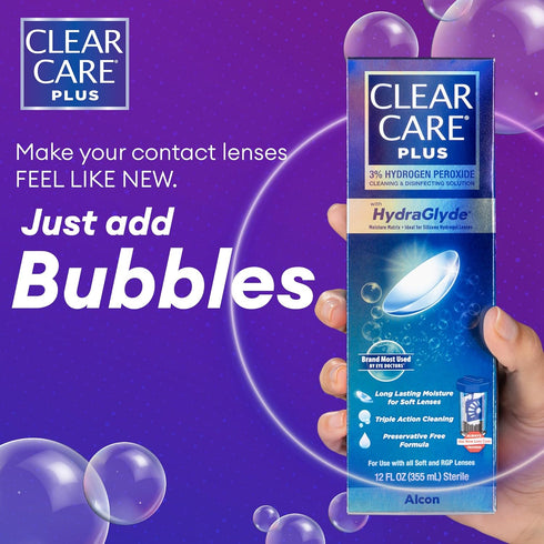 Clear Care Plus Cleaning and Disinfecting Solution with Lens Case, Clear, 12 Fl Oz...