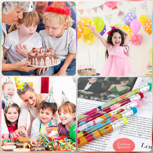 40 Pieces Happy Birthday Pencils for Students Scented Pencils with Top Erasers for Kids Wood Smelly Decorative Pencils for Teachers Classrooms Rew...