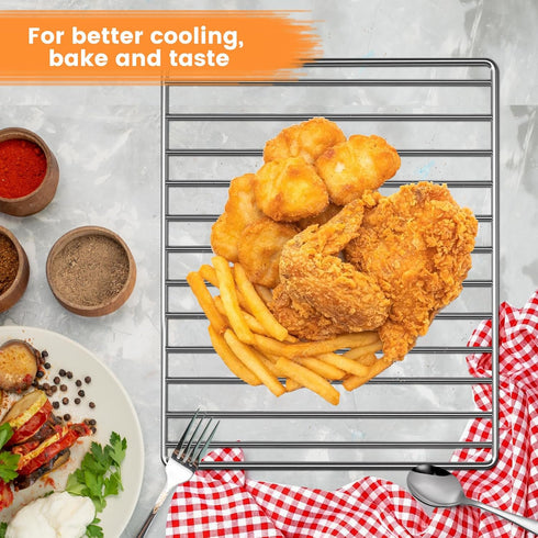 Replacement Air Fryer Wire Rack for Digital Convection Toaster Oven, 14.6''*11.4'' Stainless Steel Air Fryer Accessories Roasting Steamer Grill Ra...