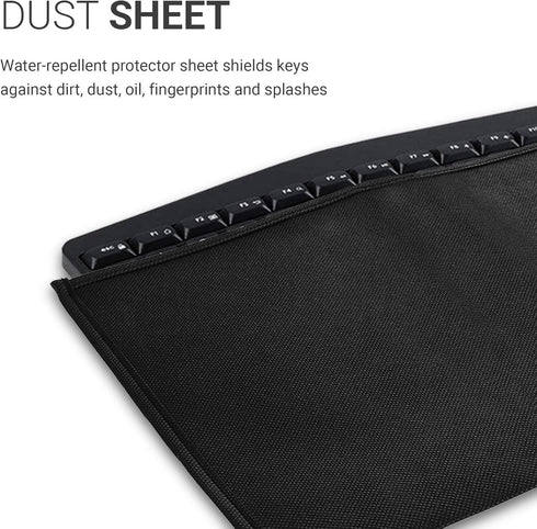 kwmobile Dust Cover Compatible with Universal Keyboard (L) - Computer Keyboard Protector Fabric Case - Black...