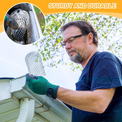 12 Pack Gutter Guards Gutter Cleaning Tools 3.5 Inch Expandable Aluminum Filter Strainer Leaf Guards for Gutters Gutter Downspout Guard for Preven...
