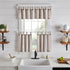 Elrene Home Fashions Tucker Ticking Stripe Tier Window Curtains for Kitchen or Bathroom, 30" x 24", Set of 2, Linen...